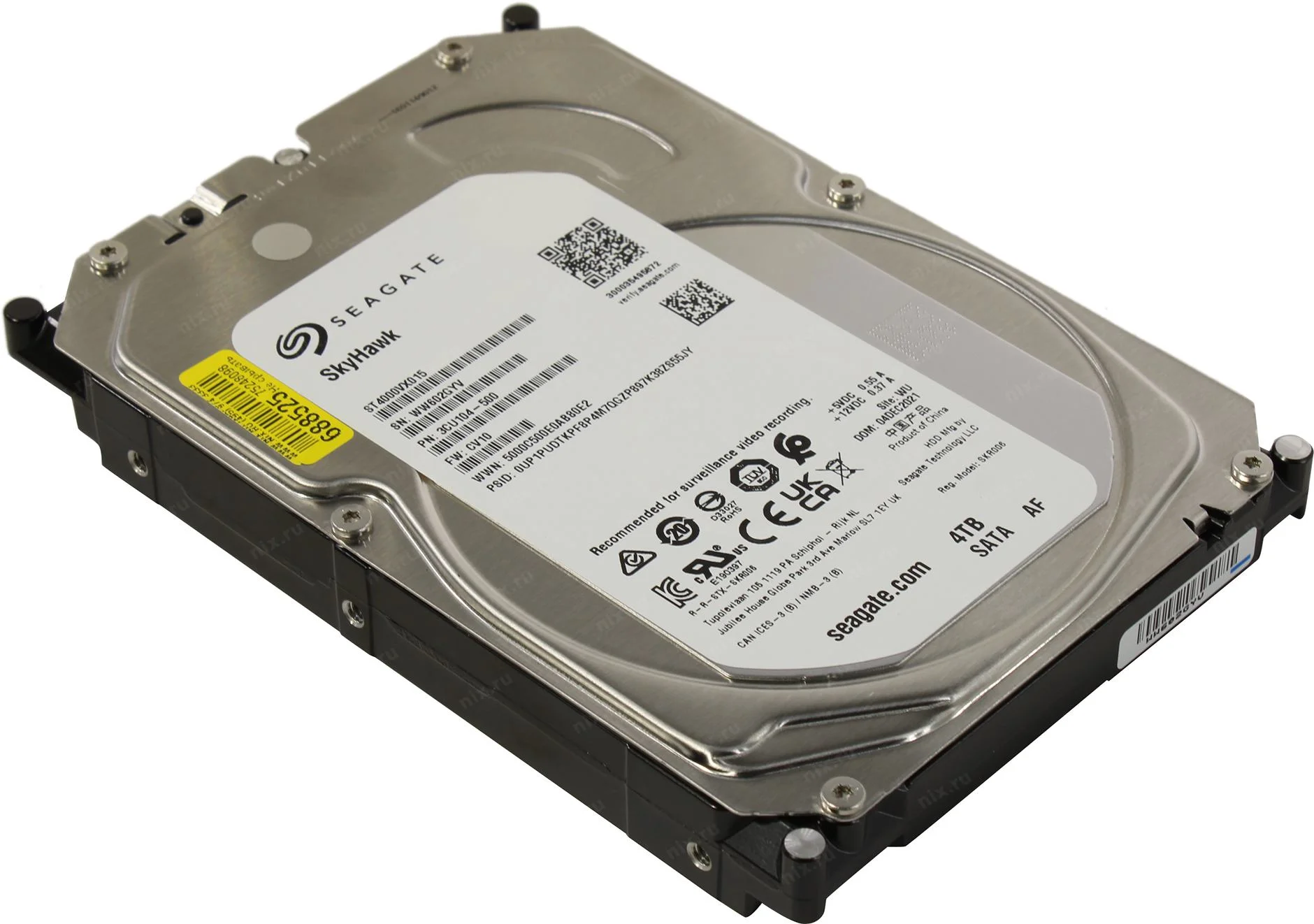 Жесткий диск Seagate SATA-III 4TB ST4000VX015 Surveillance Skyhawk 4KN (5400rpm) 256Mb 3.5"