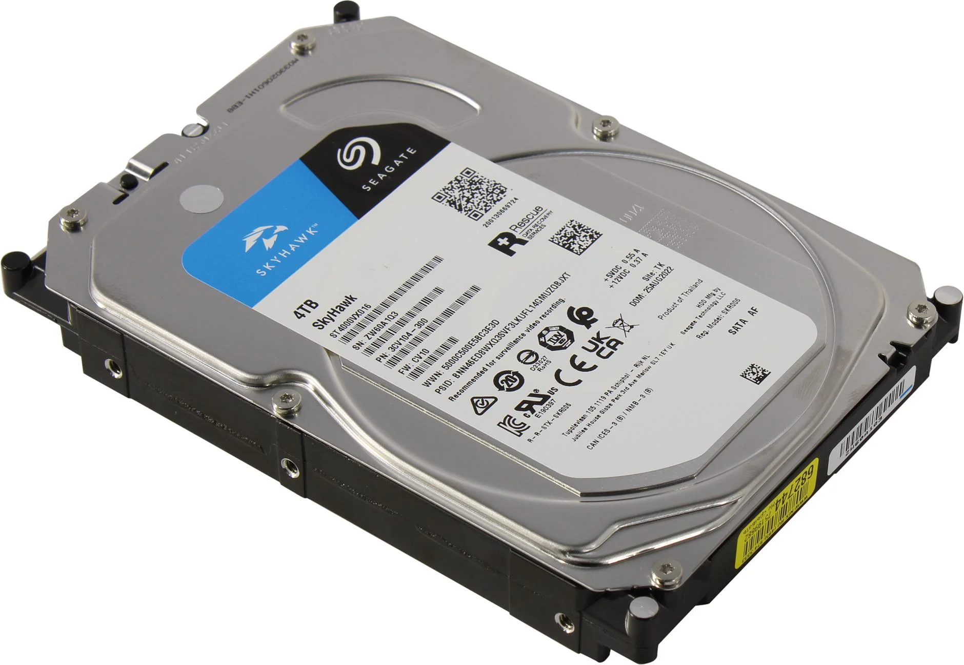Жесткий диск Seagate SATA-III 4TB ST4000VX016 Surveillance Skyhawk 4KN (5400rpm) 256Mb 3.5"