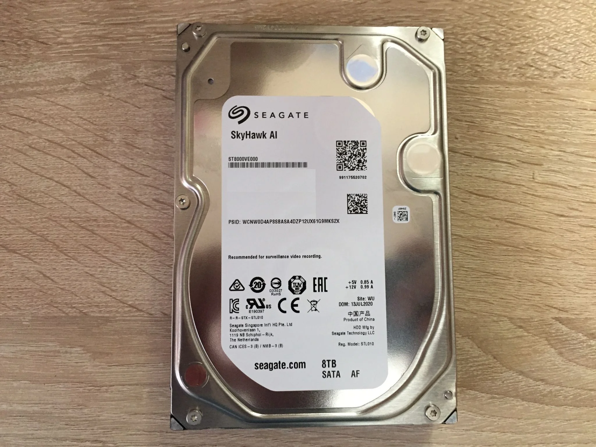 Жесткий диск Seagate SATA-III 8TB ST8000VE001 Surveillance SkyHawkAI 512E (7200rpm) 256Mb 3.5"