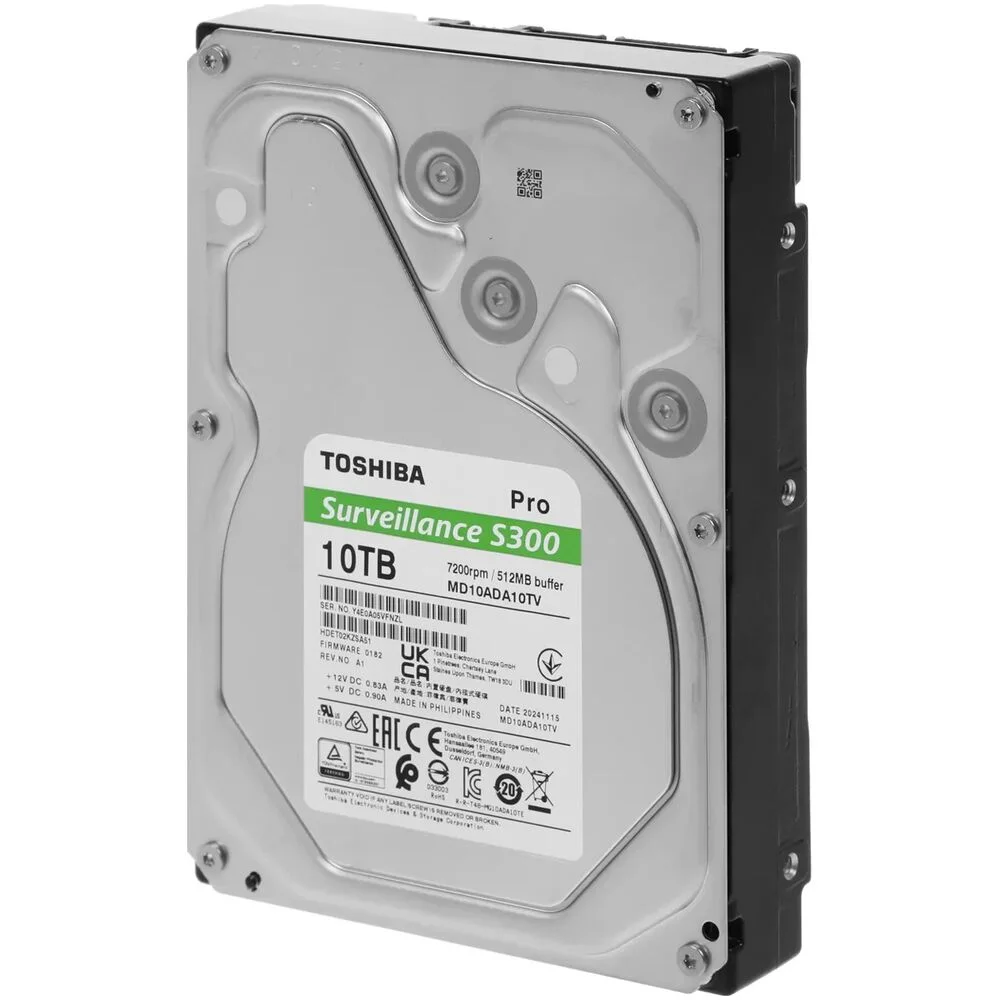 Жесткий диск Toshiba SATA-III 10TB MD10ADA10TV Surveillance S300 Pro (7200rpm) 512Mb 3.5"