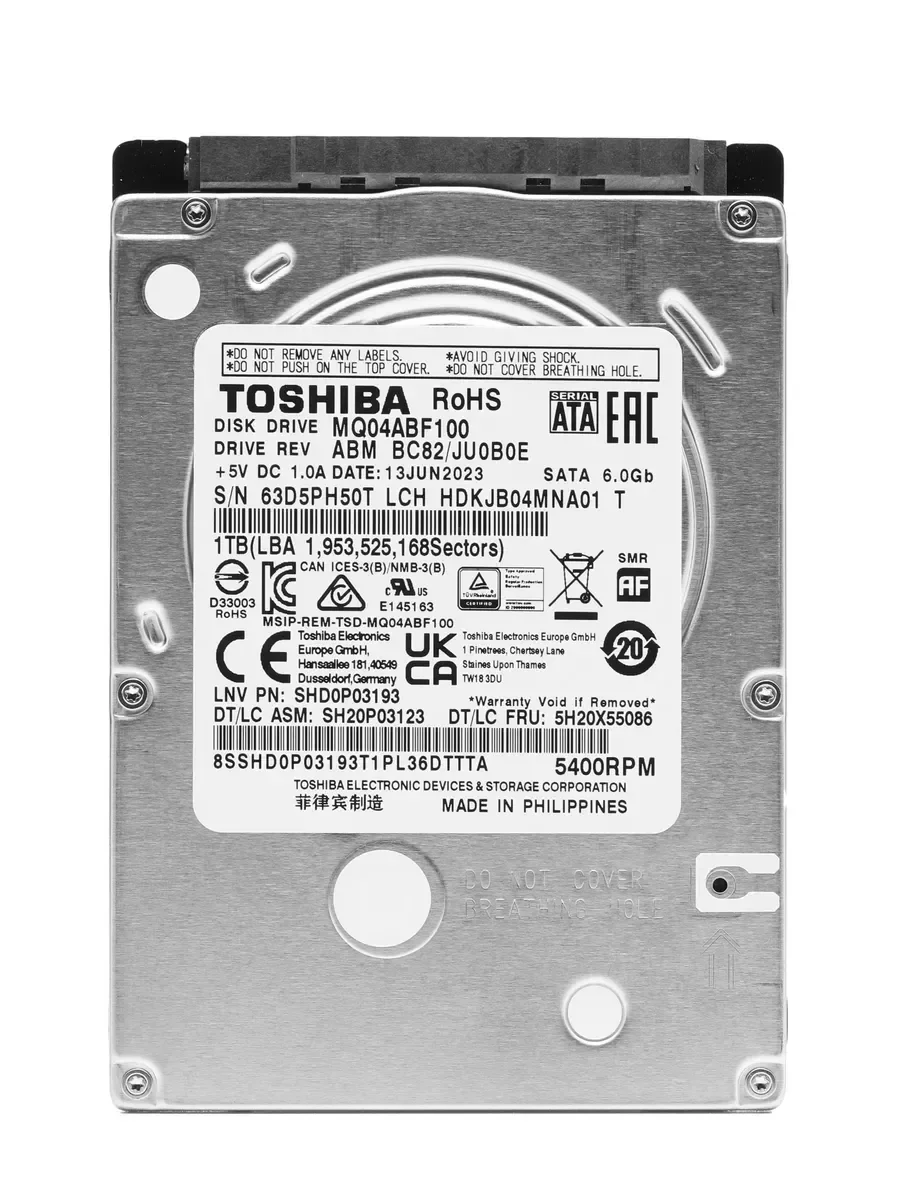 Жесткий диск Toshiba SATA-III 1TB MQ04ABF100 Notebook/Desktop MQ04 512E (5400rpm) 128Mb 2.5"