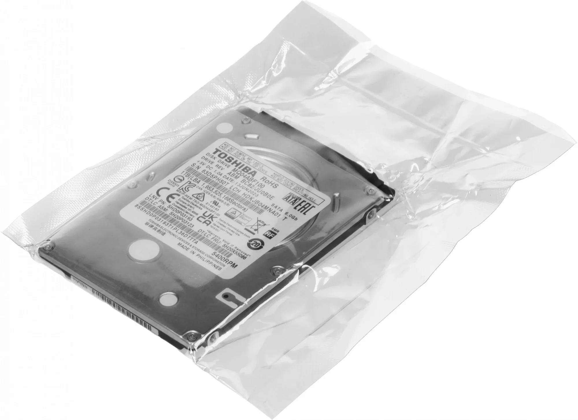Жесткий диск Toshiba SATA-III 1TB MQ04ABF100 Notebook/Desktop MQ04 512E (5400rpm) 128Mb 2.5"