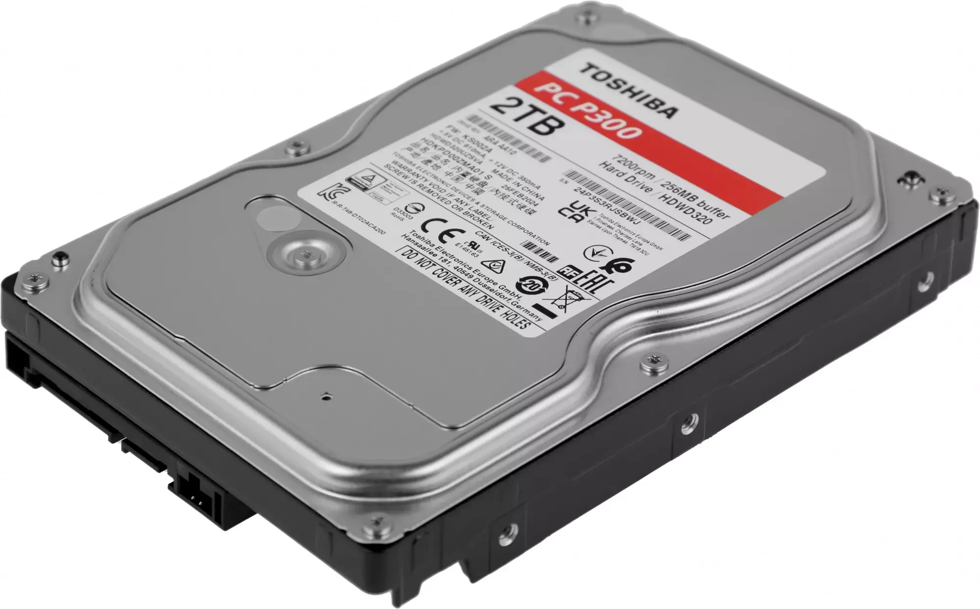 Жесткий диск Toshiba SATA-III 2TB HDWD320UZSVA Desktop P300 4KN (7200rpm) 256Mb 3.5"