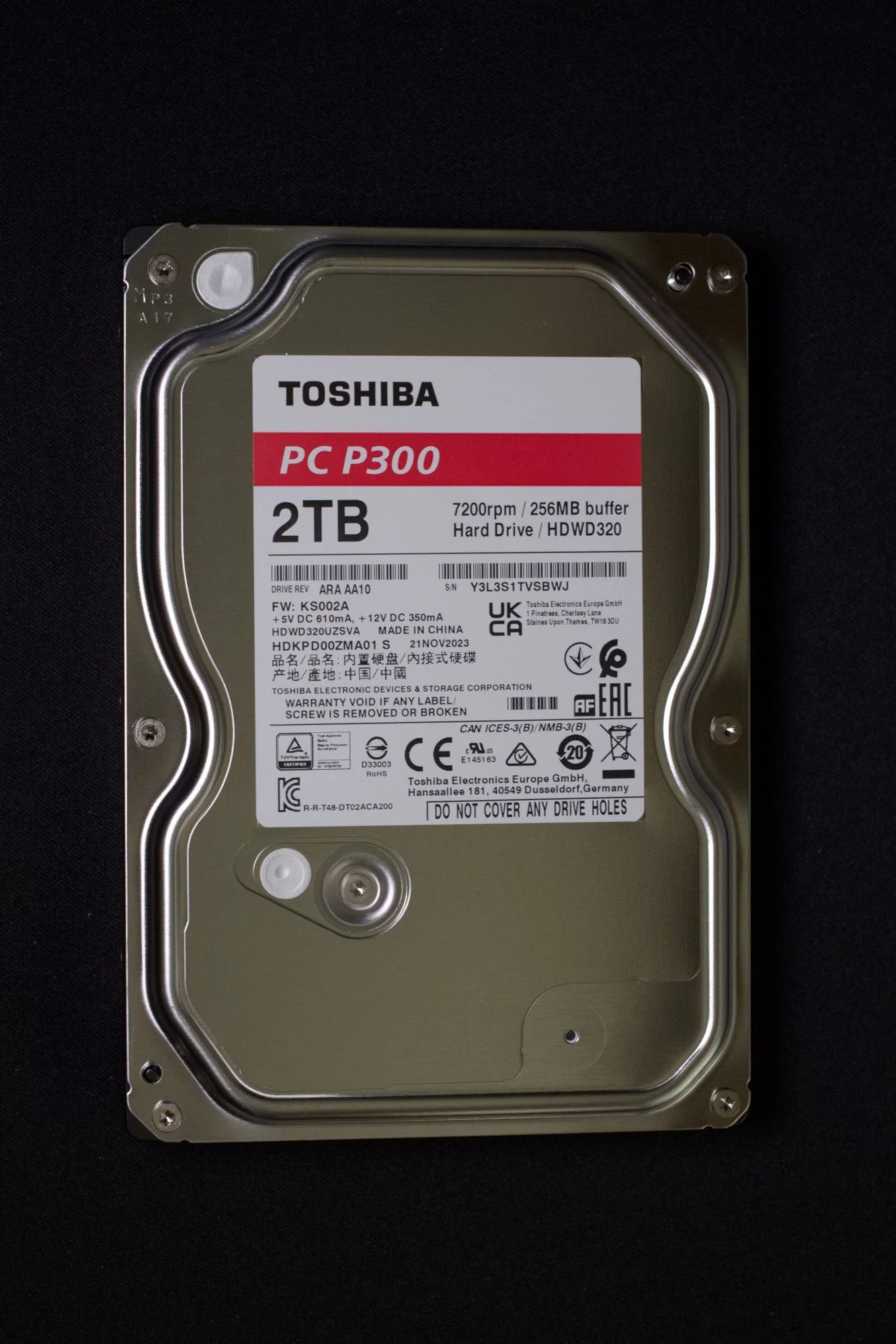 Жесткий диск Toshiba SATA-III 2TB HDWD320UZSVA Desktop P300 4KN (7200rpm) 256Mb 3.5"