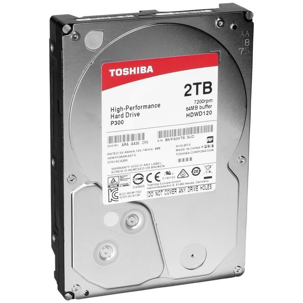Жесткий диск Toshiba SATA-III 2TB HDWD320UZSVA Desktop P300 4KN (7200rpm) 256Mb 3.5"