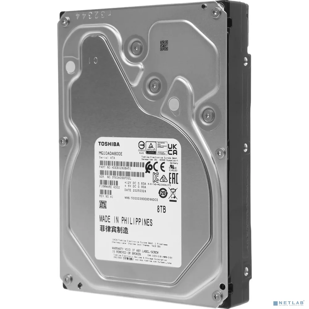 Жесткий диск Toshiba SATA-III 8TB MG10ADA800E Server Enterprise Capacity 512E (7200rpm) 512Mb 3.5"