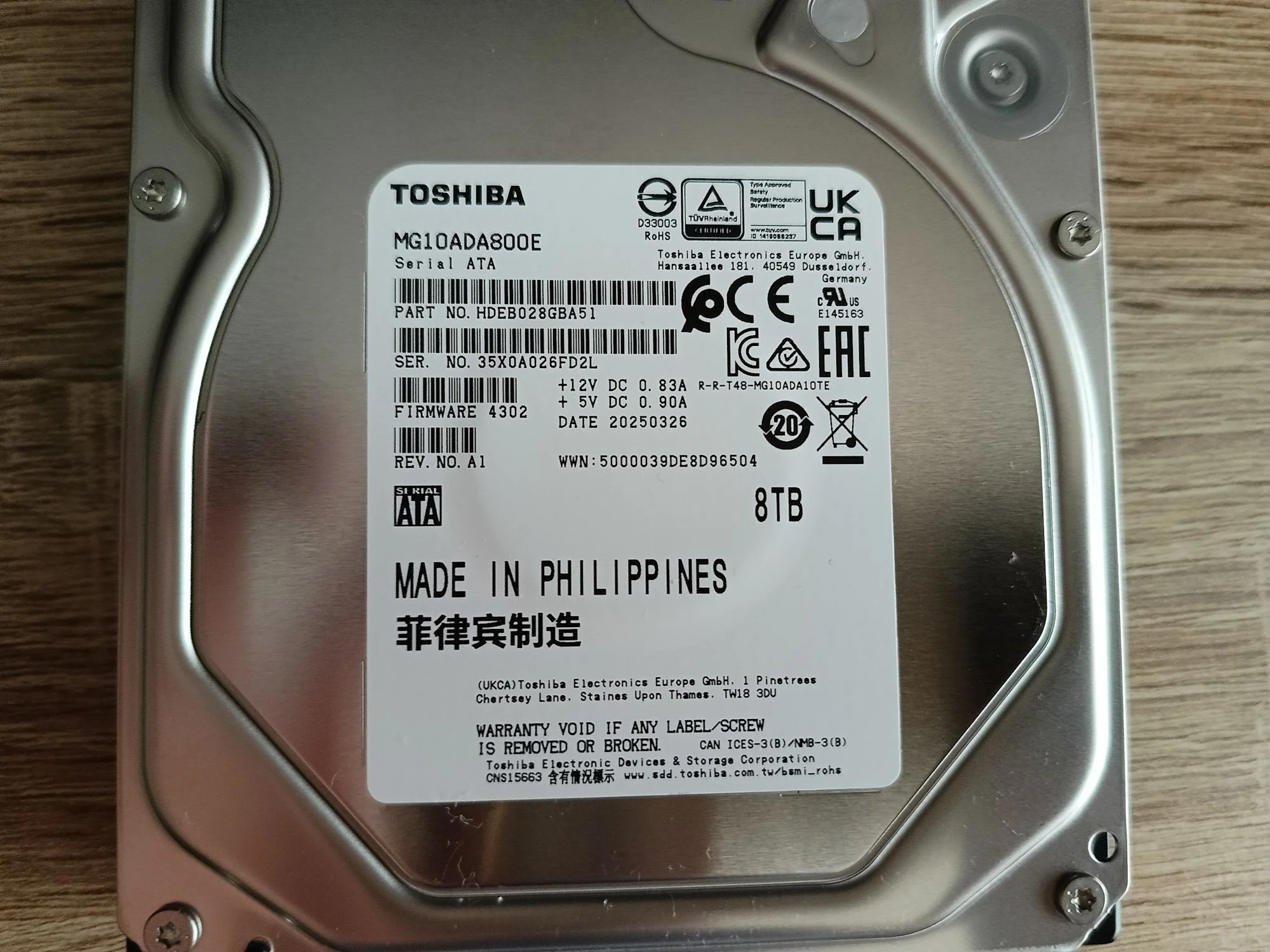 Жесткий диск Toshiba SATA-III 8TB MG10ADA800E Server Enterprise Capacity 512E (7200rpm) 512Mb 3.5"