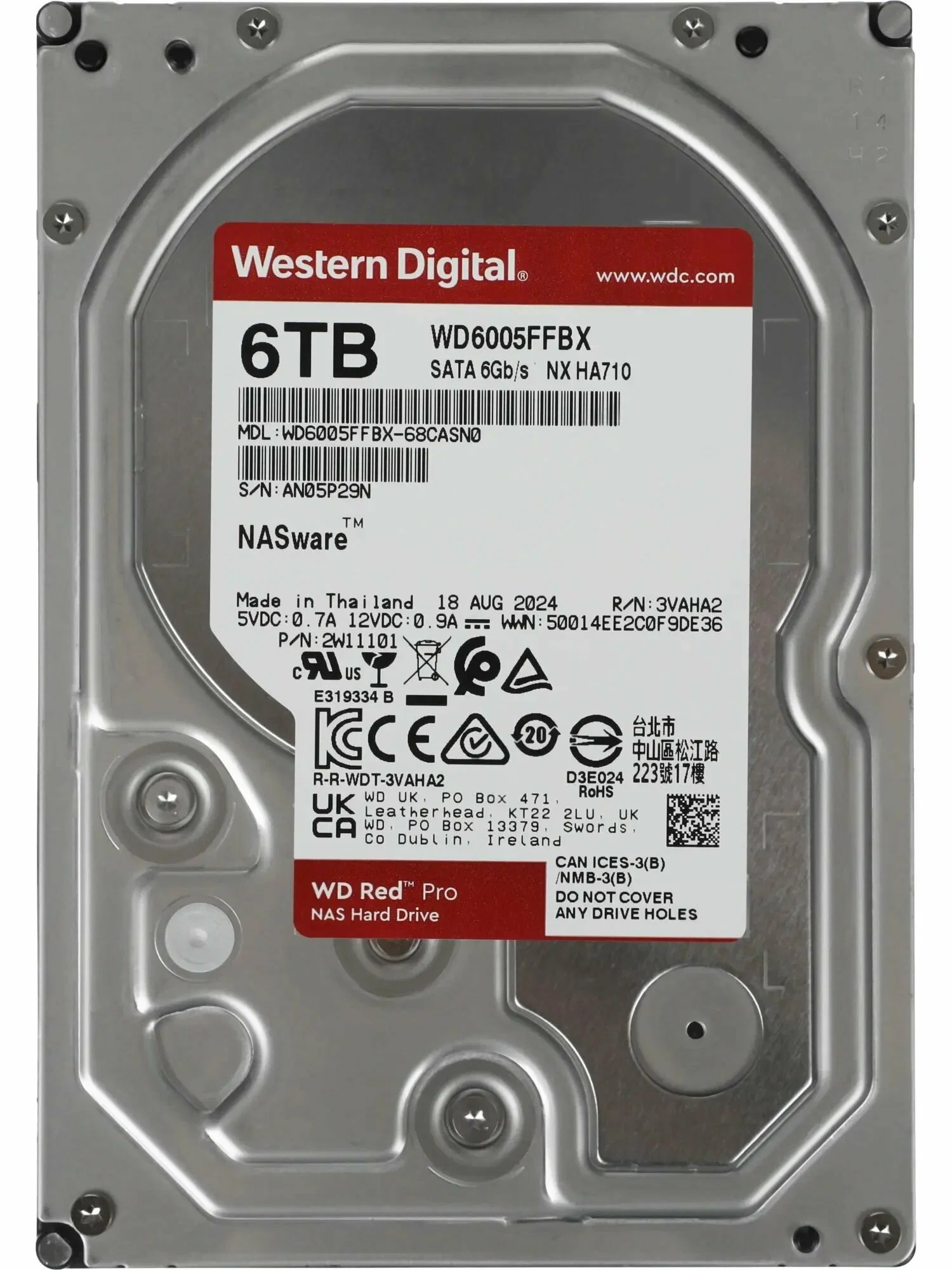 Жесткий диск WD SATA-III 10TB WD100EFGX NAS Red Plus (7200rpm) 512Mb 3.5"