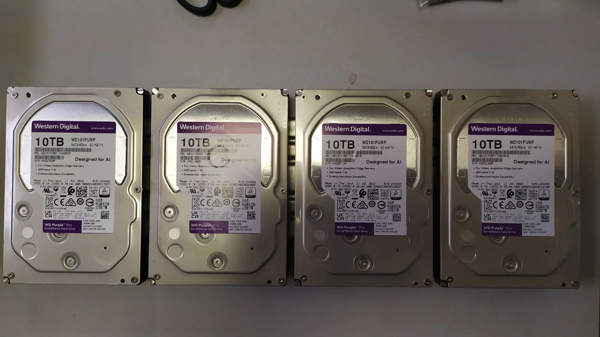 Жесткий диск WD SATA-III 10TB WD101PURP Surveillance Purple Pro (7200rpm) 256Mb 3.5"