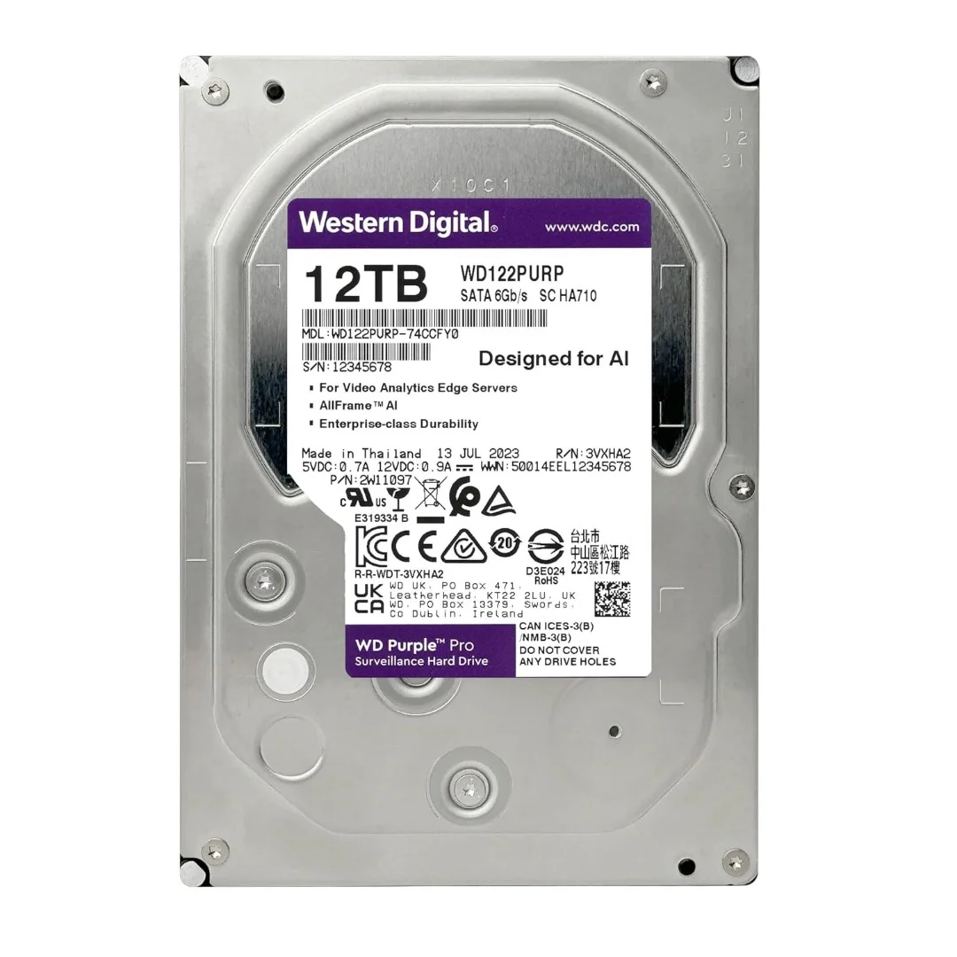 Жесткий диск WD SATA-III 10TB WD102PURP Surveillance Purple Pro (7200rpm) 512Mb 3.5"