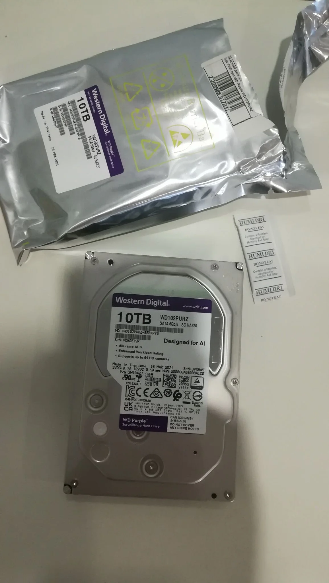 Жесткий диск WD SATA-III 10TB WD102PURP Surveillance Purple Pro (7200rpm) 512Mb 3.5"
