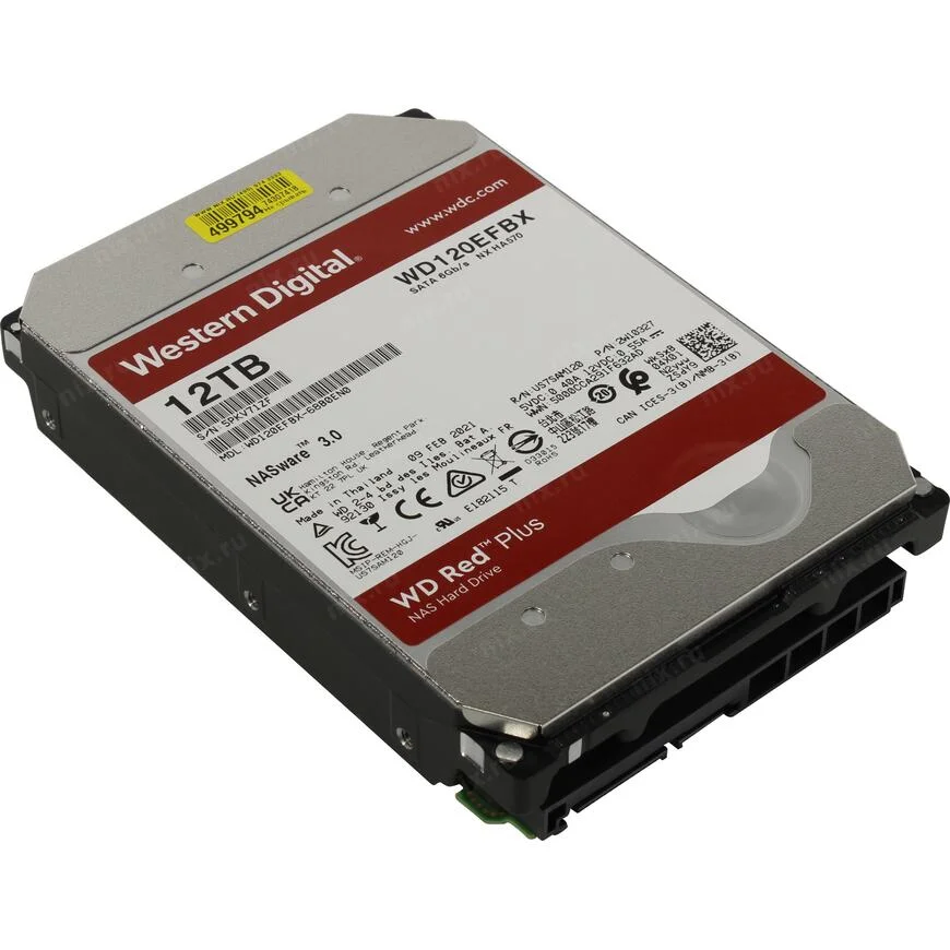 Жесткий диск WD SATA-III 12TB WD120EFGX NAS Red Plus (7200rpm) 512Mb 3.5"