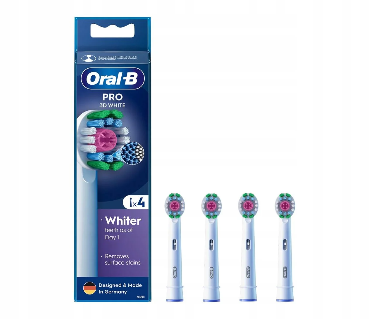 Oral-B Насадки для зубной щетки EB18pRX PRO 3DWhite 4 шт с Х-образными щетинками