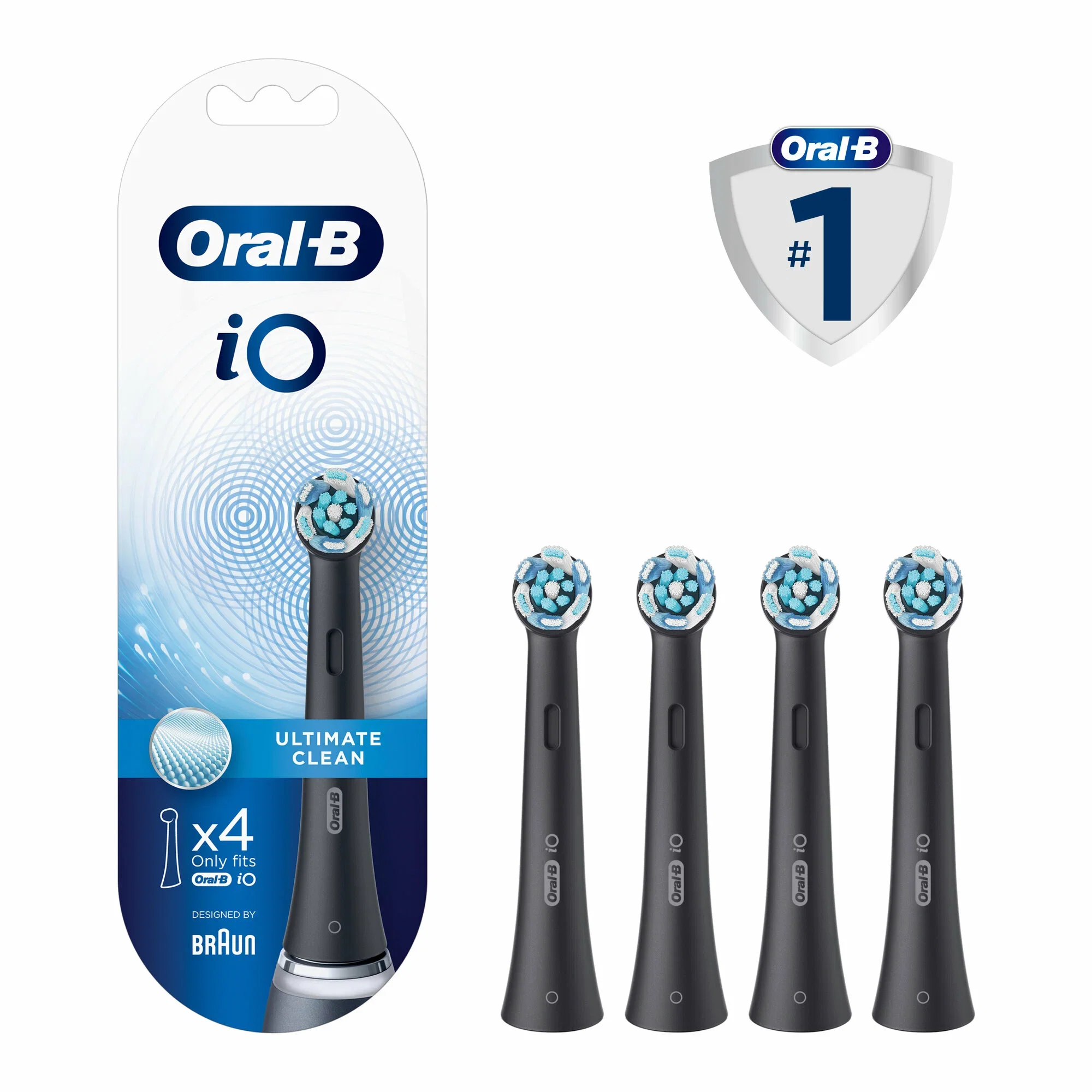 Oral-B Насадки для зубной щетки iO Ultimate Clean Black черные 4 шт. для электрических щеток iO
