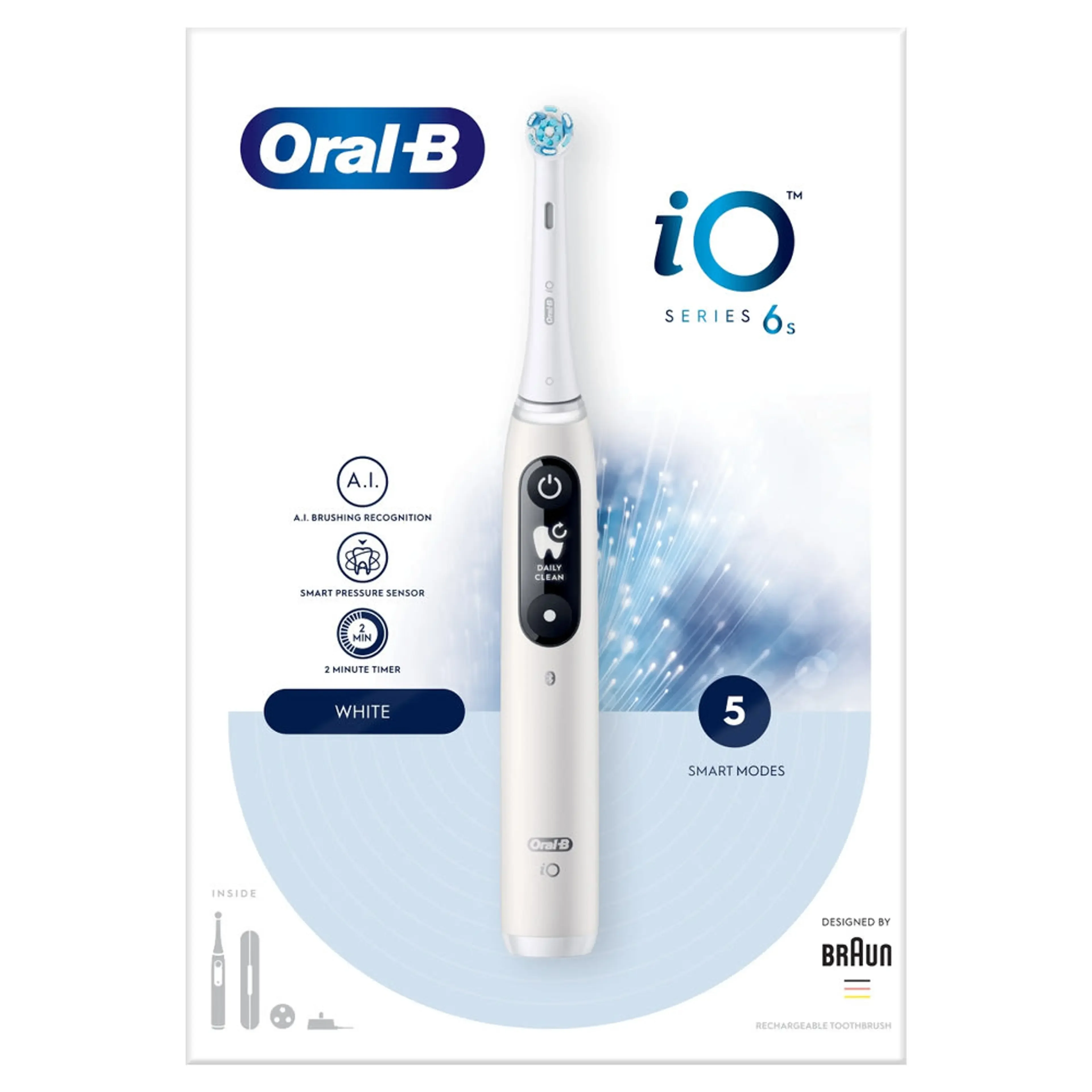 Oral-B Электрическая зубная щетка iO Series 6/iOM6 с насадками 4шт, серый.  1