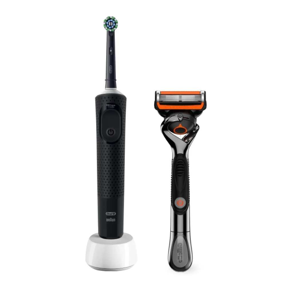 Oral-B Электрическая зубная щетка Vitality Pro D103.413.3 Black тип 3708 + Бритва Gillette Fusion ProGlide Flex