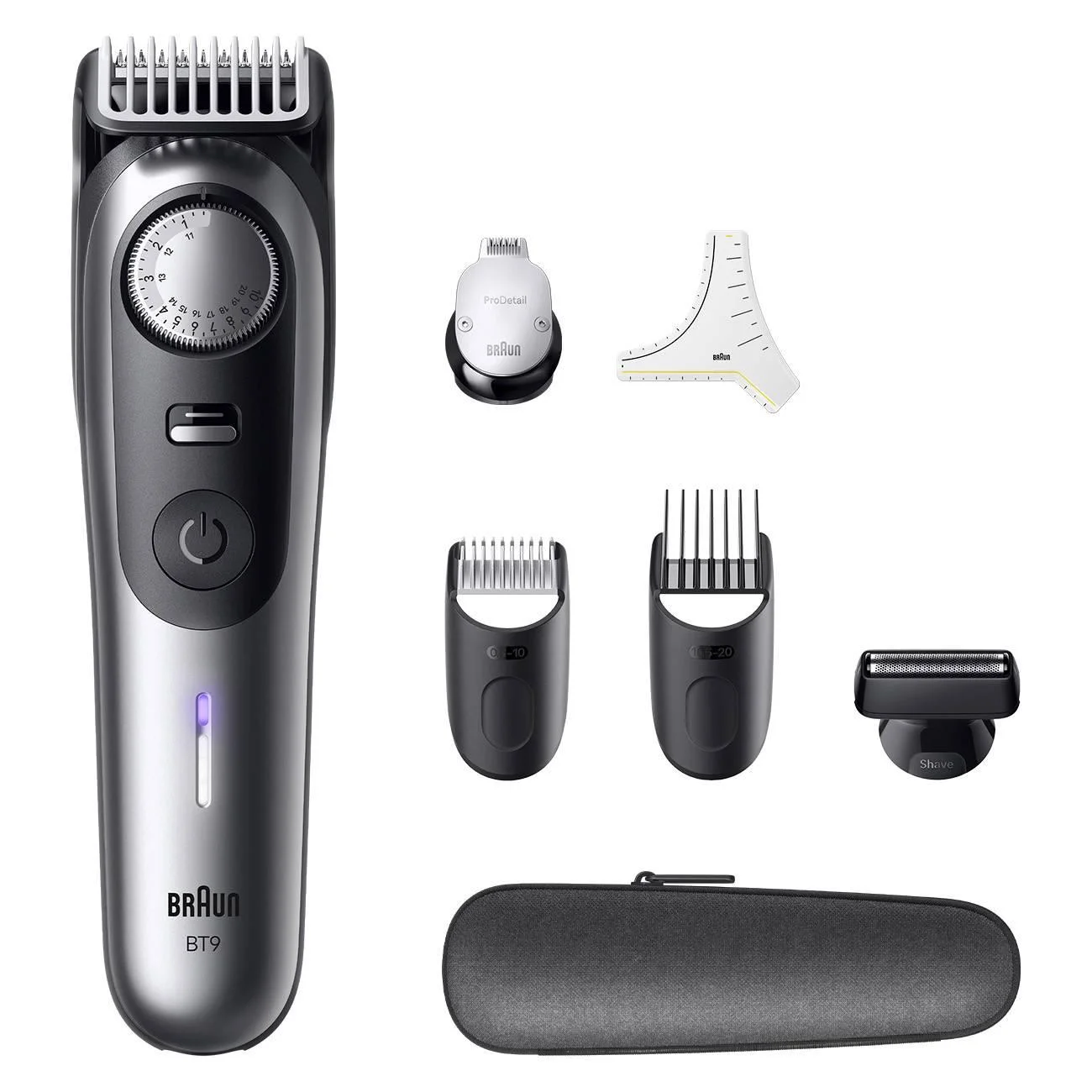Braun Триммер S9 BT9520 для бороды 7в1 с футляром PowerBoost и подставкой для зарядки тип 5808