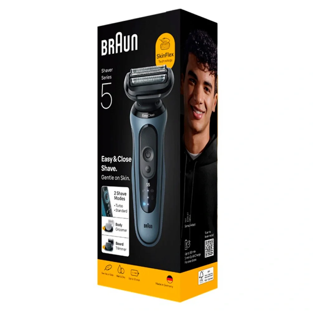 Braun Электрическая бритва S5 52-A1650s c дорожным чехлом синий/черный насадки для тела/триммер для бороды тип 5762 1