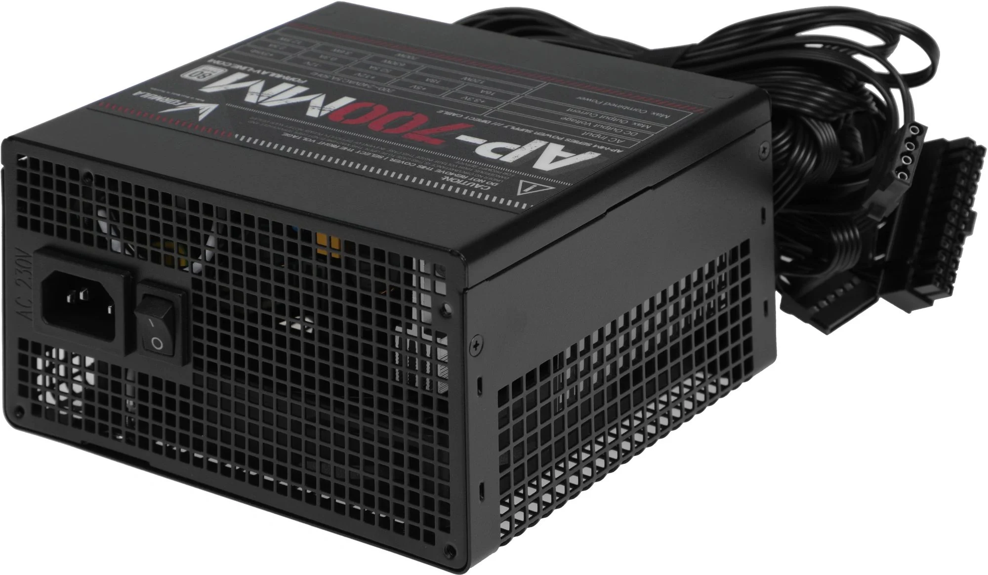 Блок питания Formula (Aerocool) APMM-700BD, 700W, Ret, ATX3.1/PCIe 5, 80+Bronze, Direct cables, Japanese Cap., 12cm fan