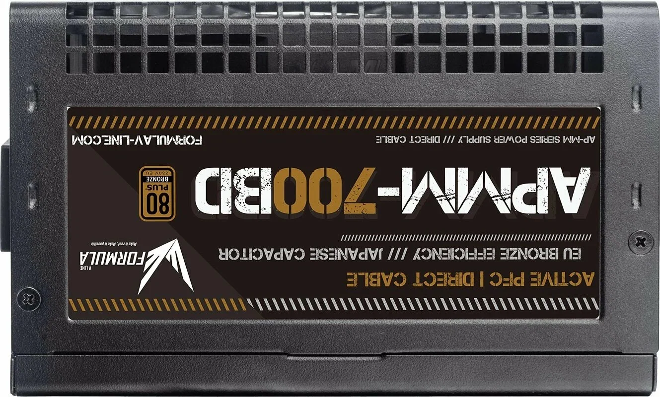 Блок питания Formula (Aerocool) APMM-700BD, 700W, Ret, ATX3.1/PCIe 5, 80+Bronze, Direct cables, Japanese Cap., 12cm fan