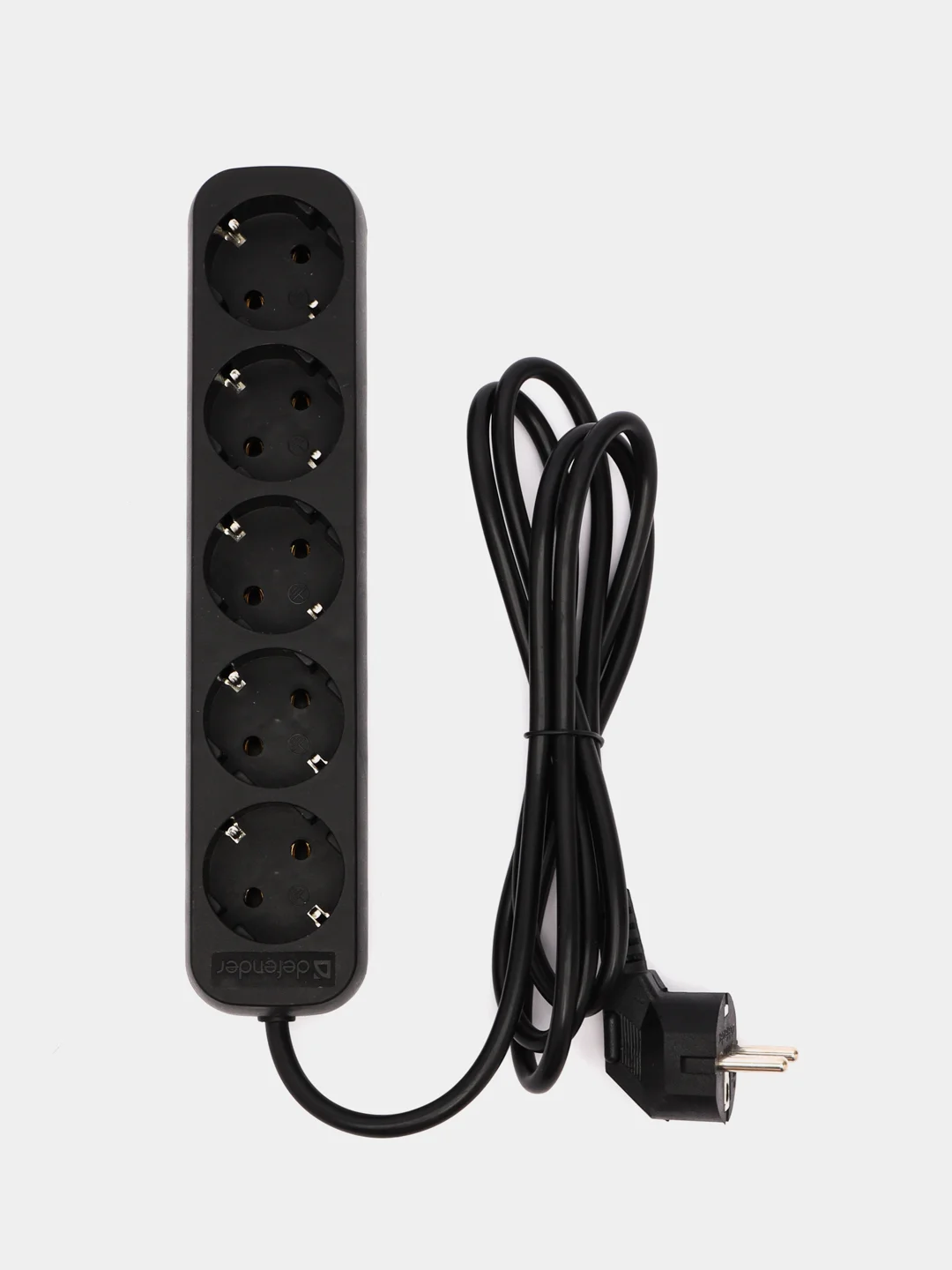 Defender Удлинитель с заземлением M518 1.8 м, 5 розеток, черный