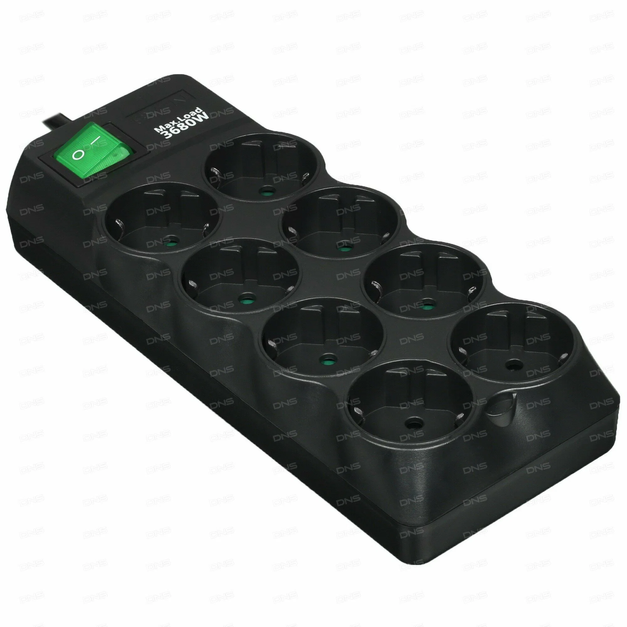 SVEN Фильтр SF-08E-16 3,0 м (8 розеток с защитными шторками,16А) черный, цветная коробка.