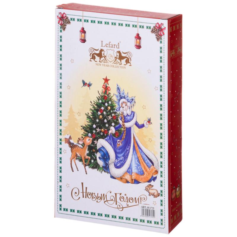 ARTI-M БЛЮДО LEFARD "ДЕД МОРОЗ И СНЕГУРОЧКА" ПРЯМОУГ. 30Х19Х4СМ КРАСНОЕ