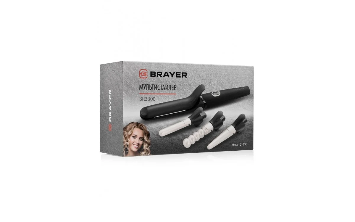 Мультистайлер BRAYER 3308BR 2000Вт, 4 насадки, 3 ур.темп, 3 скор. Хол.воздух, свет.индикация