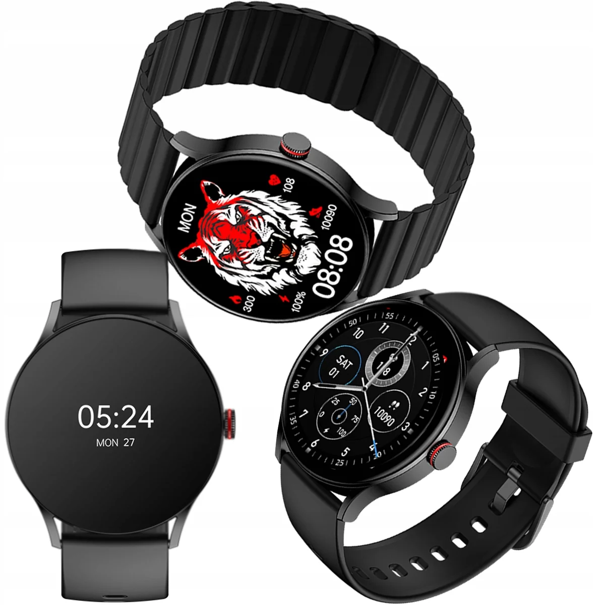 Умные часы и браслет iMIKI TG1 Silicone and Magnetic Black