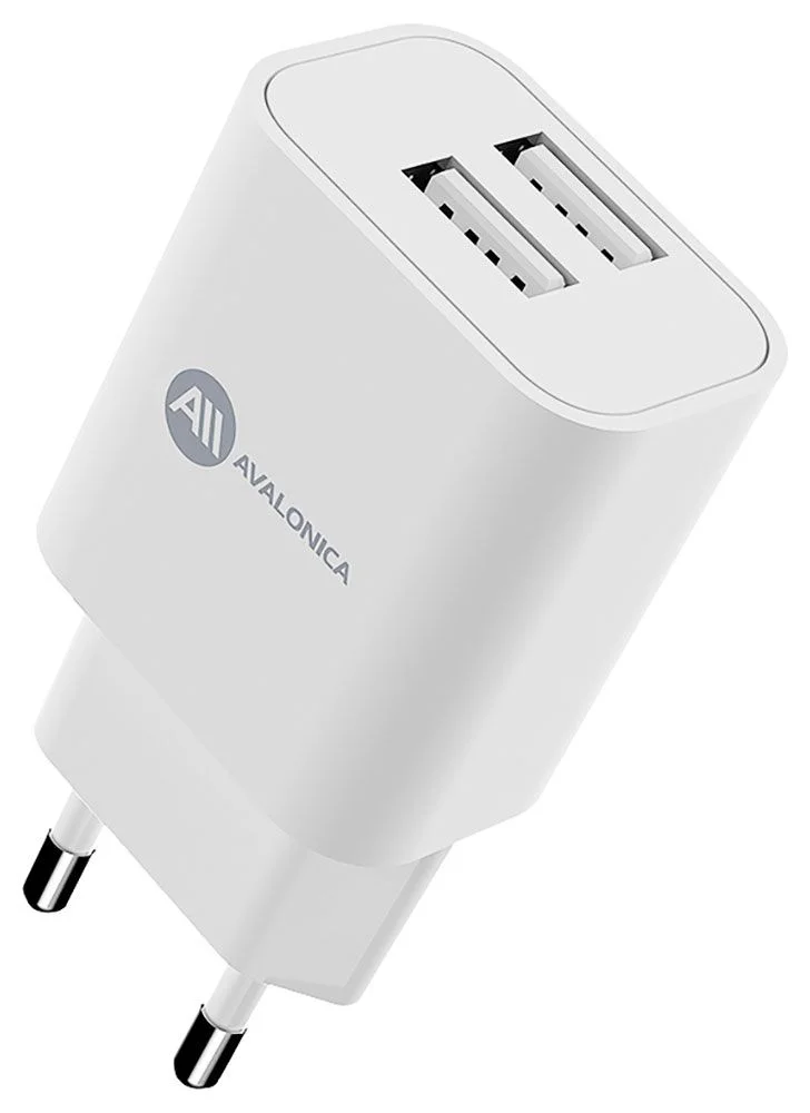 Зарядное устройство Avalonica AVA 2 х USB-A, 10.5 Вт, 21 A (AVA-WCH-007 White) EU, белое