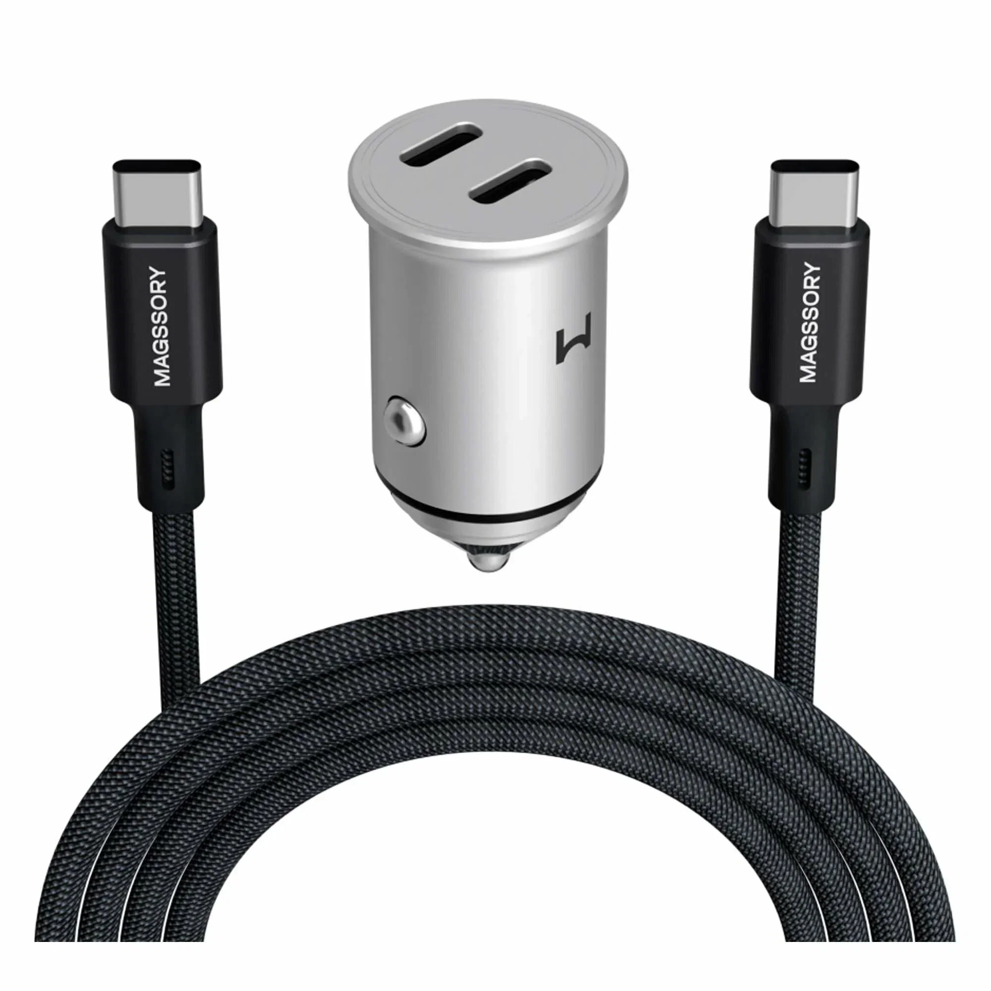 Зарядное устройство Magssory 45W, для двух устройств, с магнитным кабелем, серебро (CCH002)