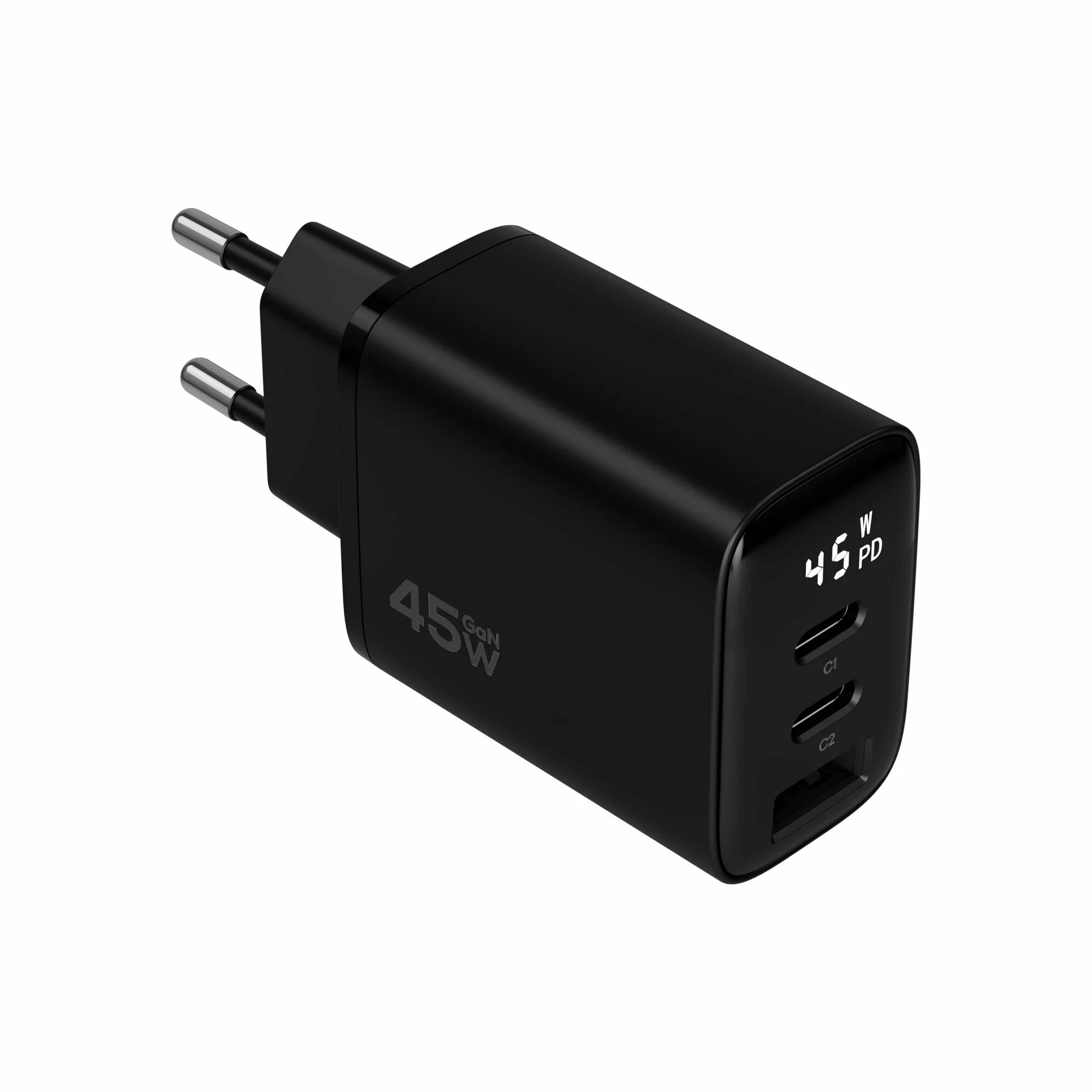 Зарядное устройство Magssory Digit 45W, GaN, с дисплеем и функцией быстрой зарядки, черный