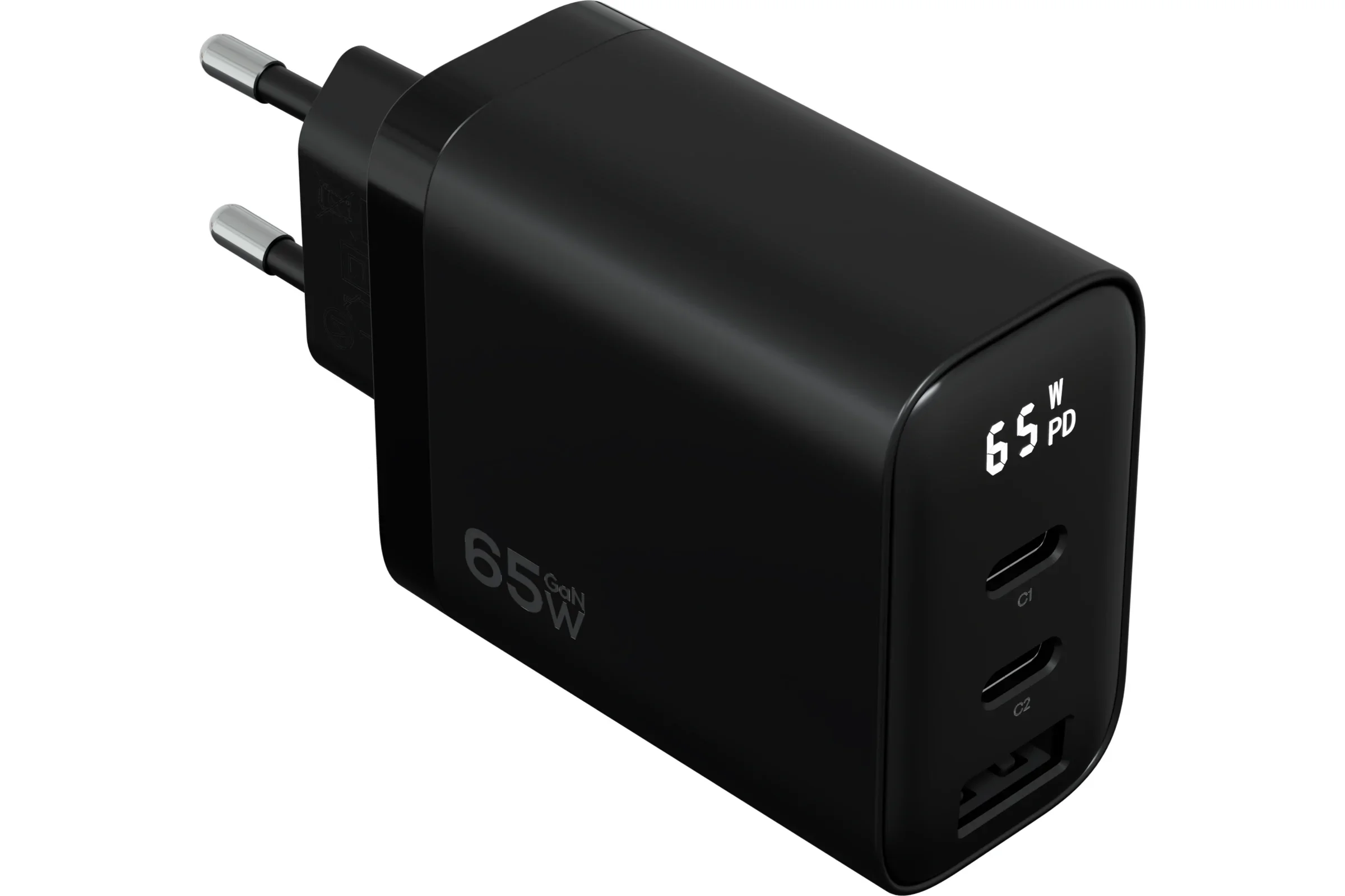 Зарядное устройство Magssory Digit, 65W, GaN, с дисплеем и функцией быстрой зарядки, черный