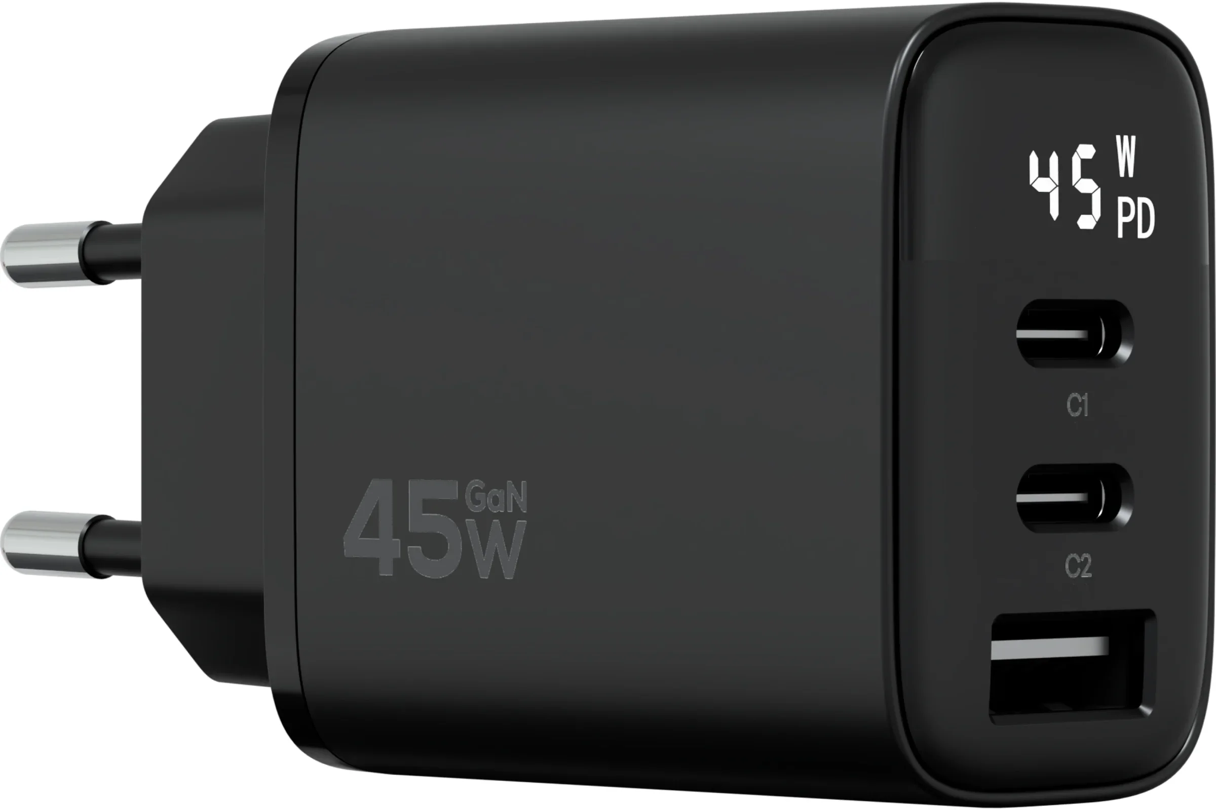 Зарядное устройство Magssory Digit, 65W, GaN, с дисплеем и функцией быстрой зарядки, черный