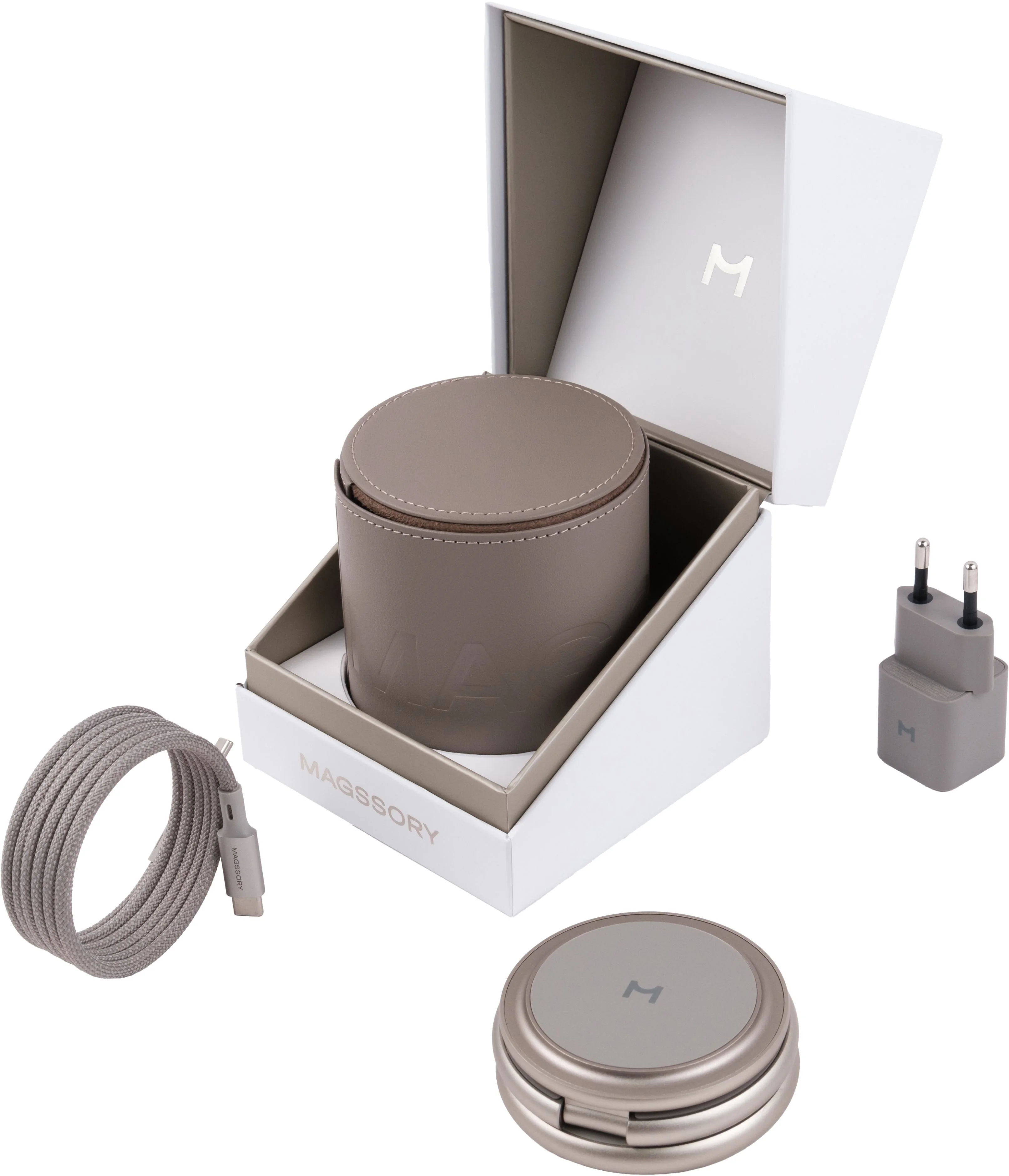 Зарядное устройство Magssory Disc Signature Edition 3 в 1 для Apple, с магнитами, совместимое с MagSafe,titan (WCH033)