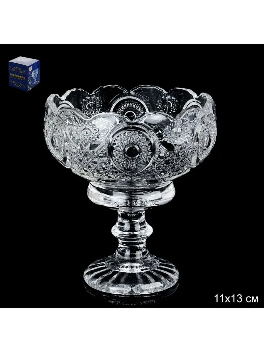 666-394 Конфетница 15см на ножке ARGENTO в под.уп.(х12)Фарфор