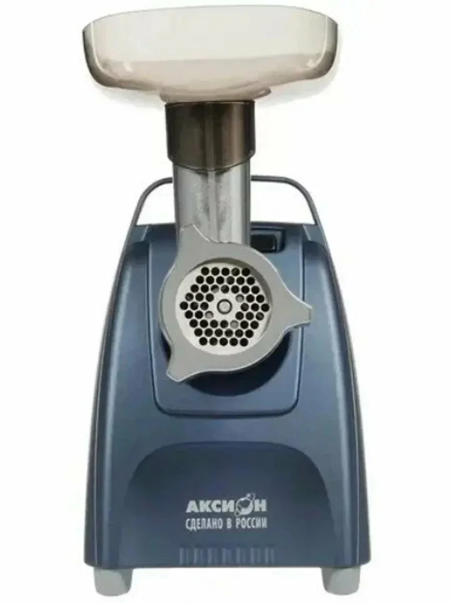 Мясорубка электрическая Аксион М62.01 синий, 2000 Вт, 4.0 кг/мин, реверс, защита от перегрузки, насадки - 4