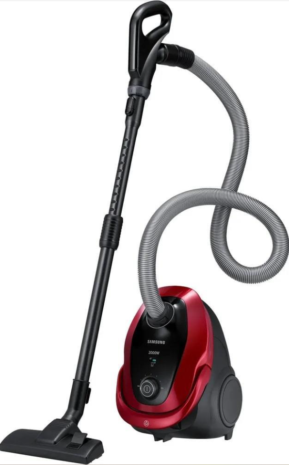 Пылесос SAMSUNG VC20M253AWR/EV с мешком, 2000 Вт, 460 Вт, 2,5 л., Красный