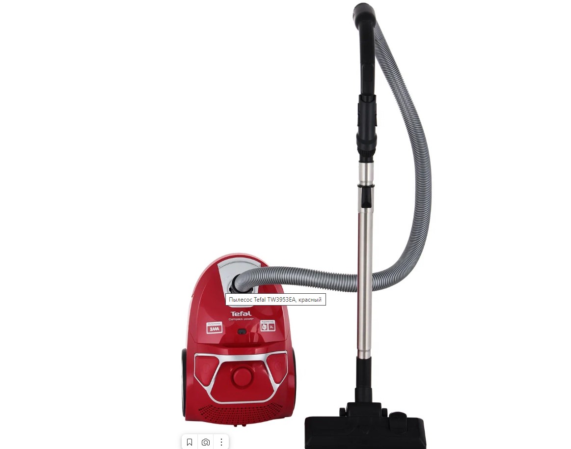 Пылесос Tefal TW3953EA (750Вт, мешок 3 л), красный