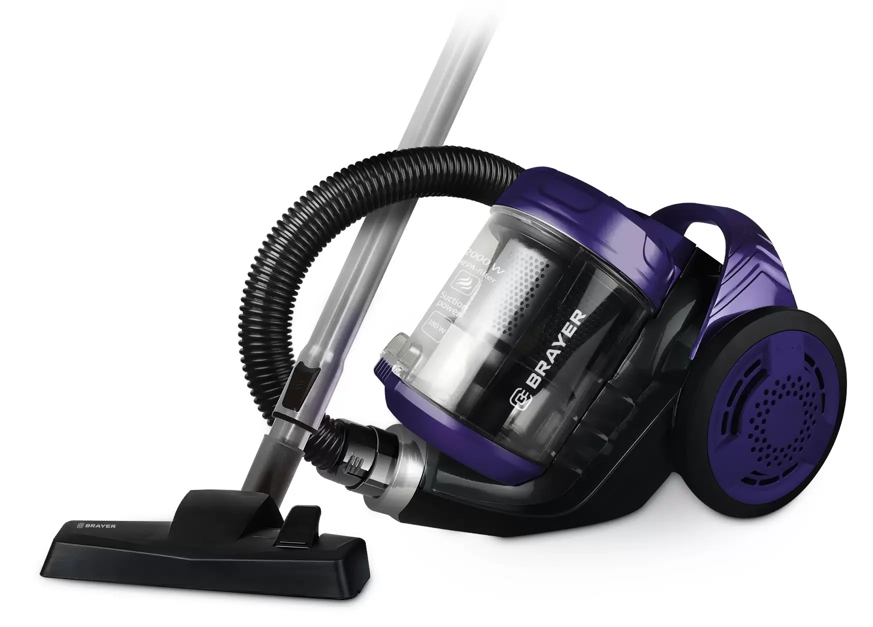 Пылесос без мешка BRAYER BR4203 (2000Вт, 3,5л, всасыв 380 Вт, Hepa, телес, 5м, паркетная щетка)