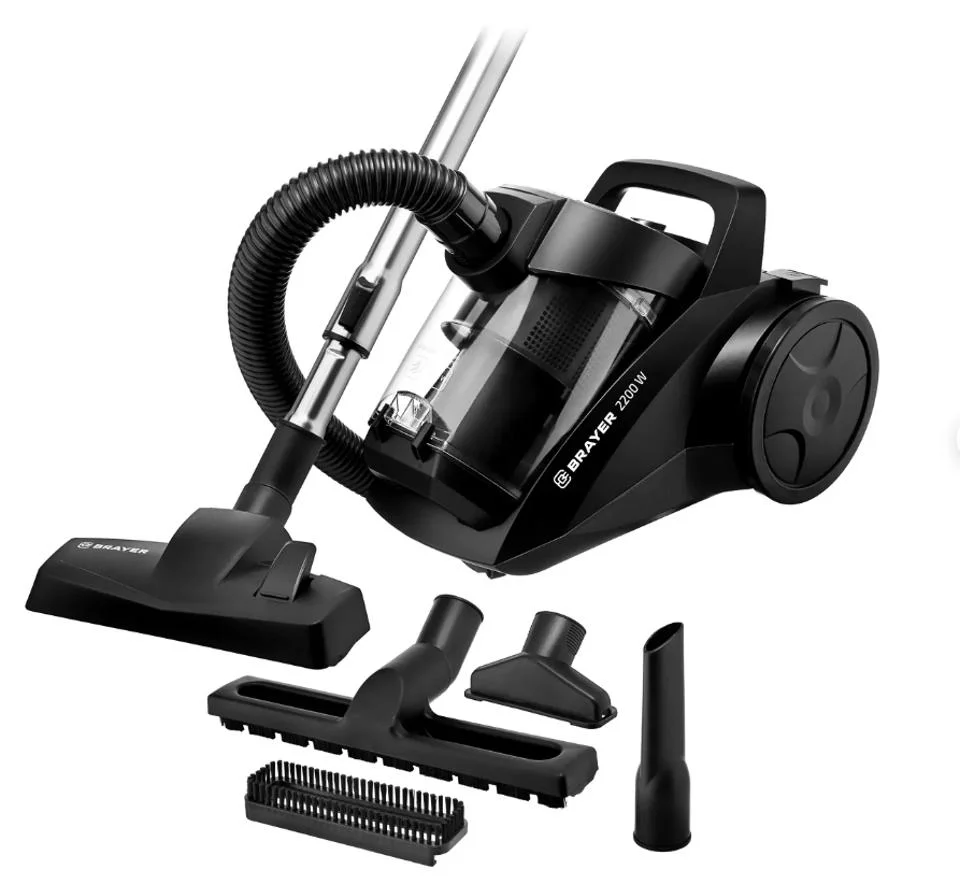 Пылесос без мешка BRAYER BR4204 (2200Вт, 4л, всасыв 420 Вт, Hepa, телес, 5м, паркетная щетка)