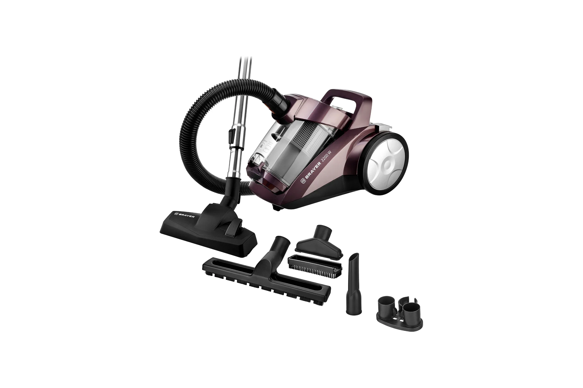 Пылесос без мешка BRAYER BR4205 (2200Вт, 4л, всасыв 420 Вт, Hepa, телес, 5м, паркетная щетка)