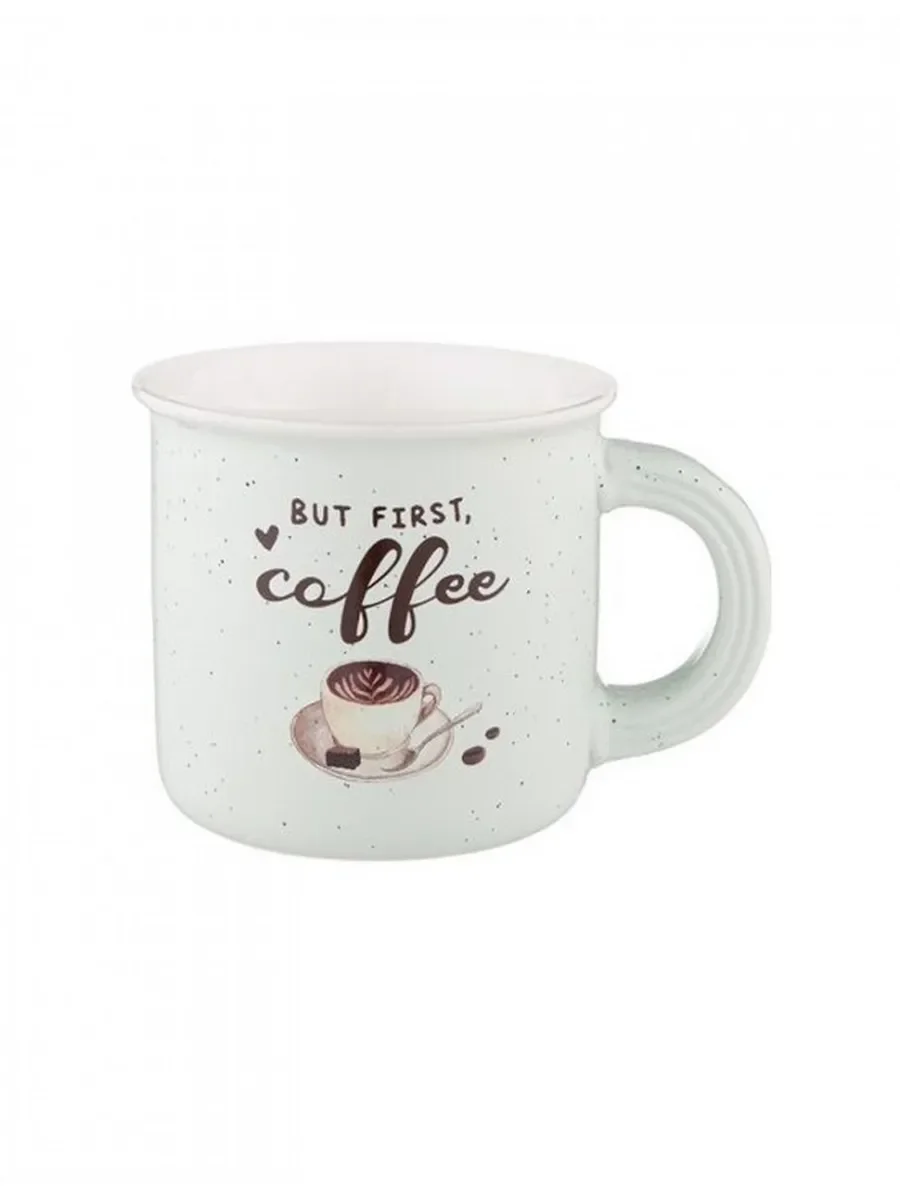 КРУЖКА "BUT FIRST COFFEE" 355 МЛ БЕЛАЯ