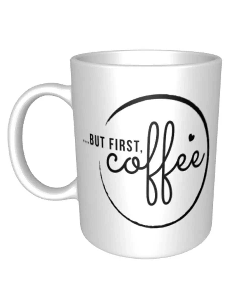 КРУЖКА "BUT FIRST COFFEE" 355 МЛ БЕЛАЯ