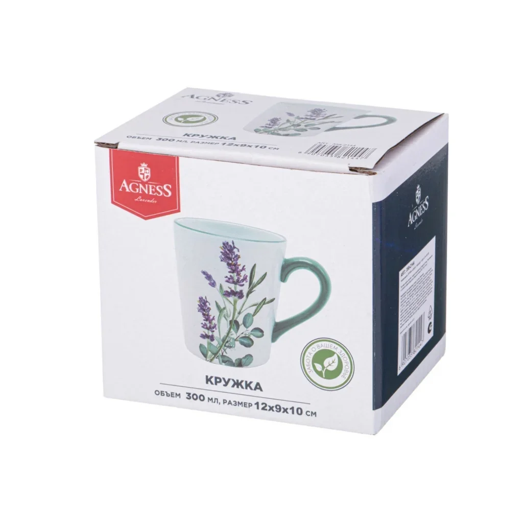 КРУЖКА AGNESS "ЛАВАНДА" 13*9,5*10,5 СМ 300 МЛ (КОР=36ШТ.)
