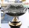 Ваза для сервировки на ножке 30x20 см / D-8B /уп 8/ дымчатая+золото