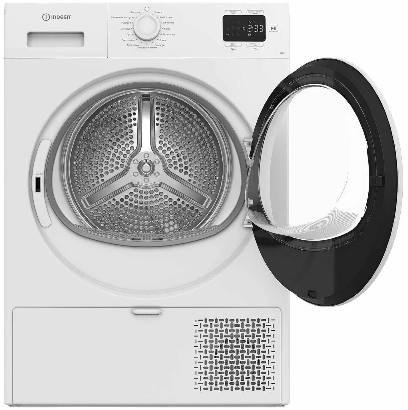 Сушильная машина Indesit IAS3825, белая/8кг/Дисплей/Тепловой насос/59,8*84,6*54,5