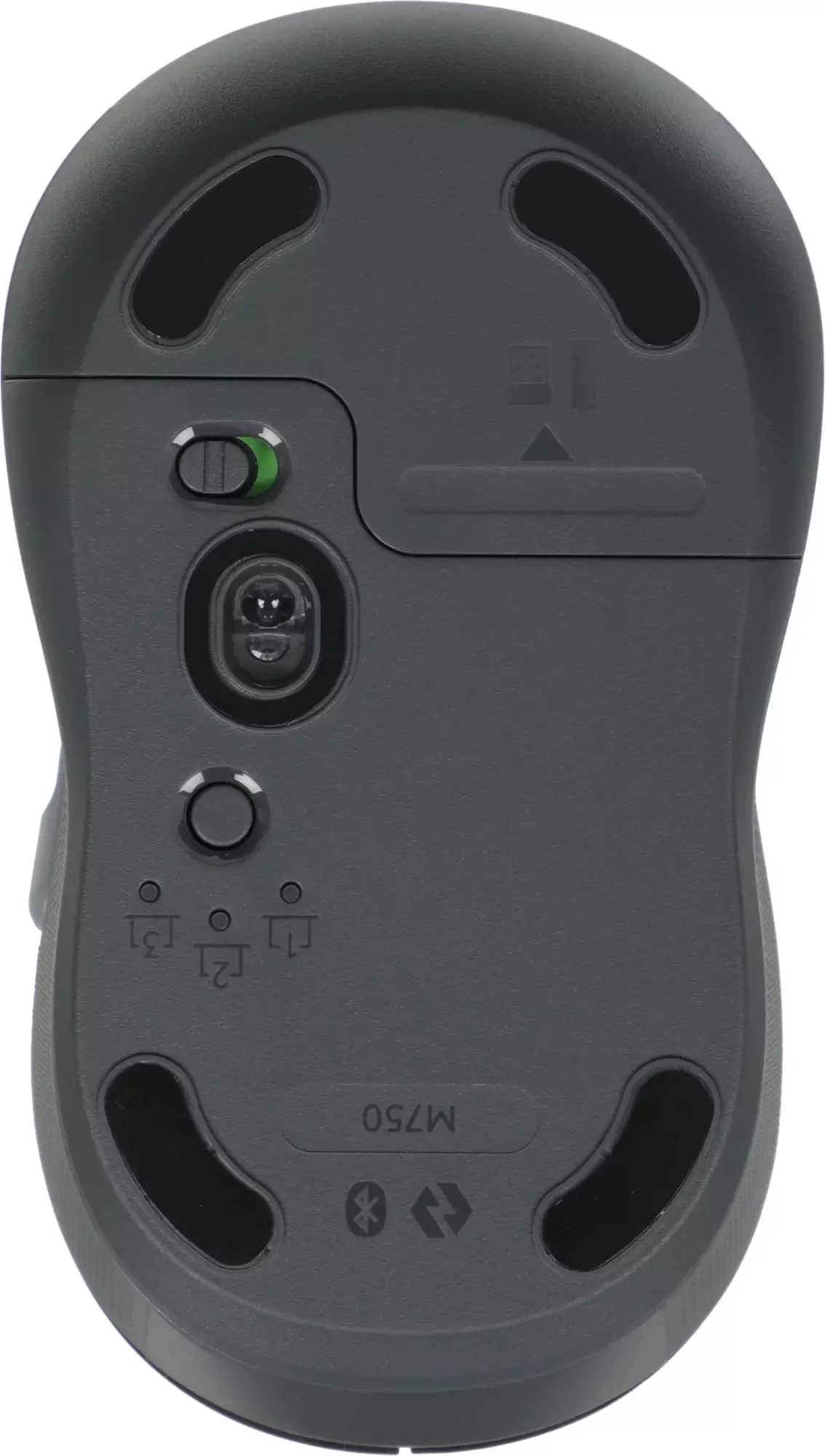 Мышь беспроводная Logitech M750 графитовый, 4000 dpi, радиоканал, Bluetooth, USB, кнопки - 5