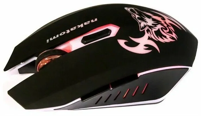 Мышь беспроводная Nakatomi MROG-15U черный, 1600 dpi, радиоканал, USB, кнопки - 6
