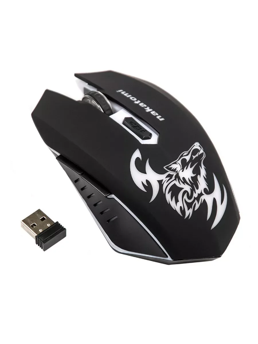Мышь беспроводная Nakatomi MROG-15U черный, 1600 dpi, радиоканал, USB, кнопки - 6
